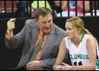 Columbus Coach Paul Barta talks with a player at last year’s divisional tournament.
