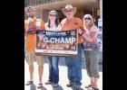 From the left: Tyrel Hamilton and Cory Hamilton and Rick and Marla Hamilton celebrate being named grand champion at the Montana BBQ Cook-Off in Absarokee last Sunday, June 25. Not pictured is Justin Hamilton.